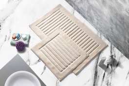 Mijölnir Juego de alfombrillas de baño de algodón 100% crema